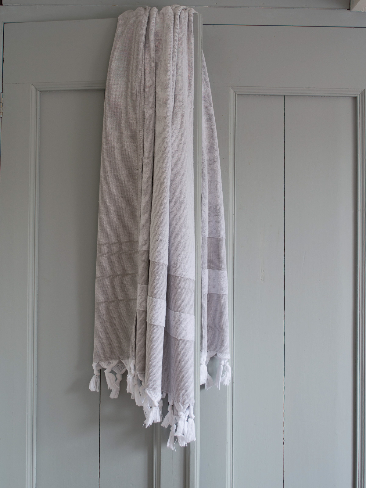 hamam towel with terry cloth, dark grey